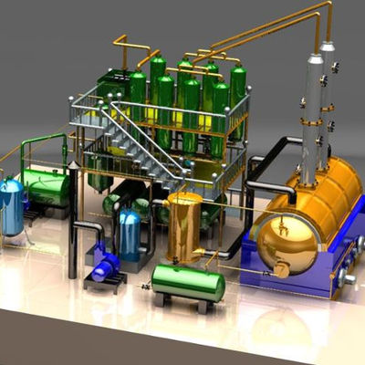 Máquina de destilación de residuos de la industria minera y energética de neumáticos a diésel con una capacidad de 5 a 10 toneladas