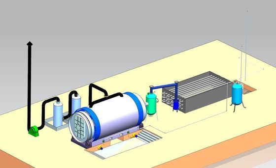 8 a 10 toneladas de capacidad diaria Máquina de pirólisis de residuos de neumáticos 2200*6600 mm